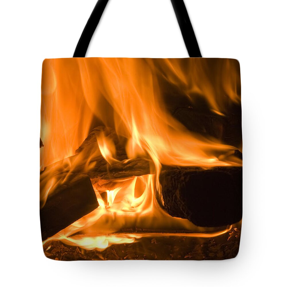 Inferno Tote Bag featuring the photograph Fire Place background by Michalakis Ppalis