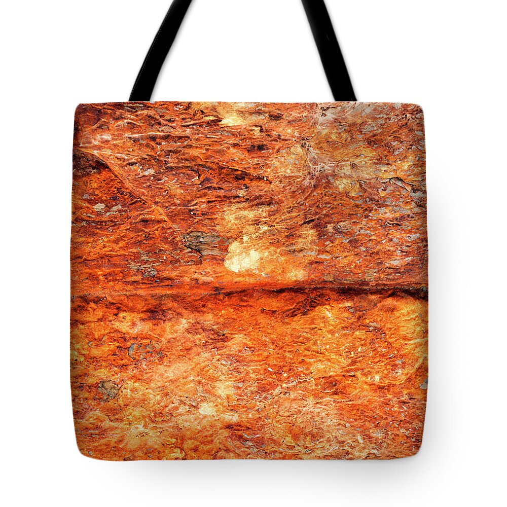 Iron Ore Tote Bag featuring the photograph Fire Rock by Tim Gainey