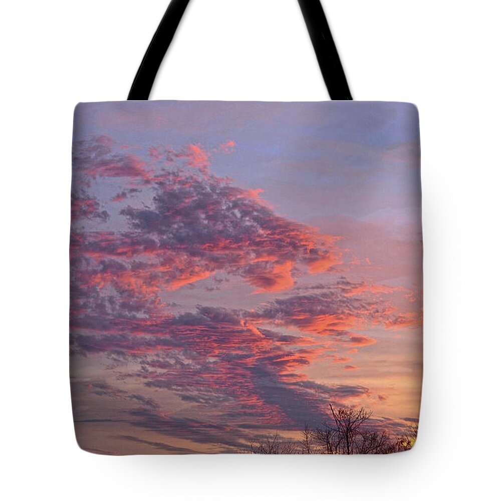 Sky Tote Bag featuring the photograph Fire Sky Before the Storm by Angelo Marcialis