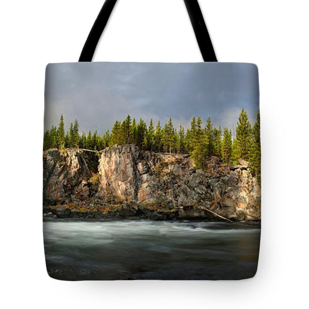 Evergreen Tote Bag featuring the photograph Firehole River by David Andersen