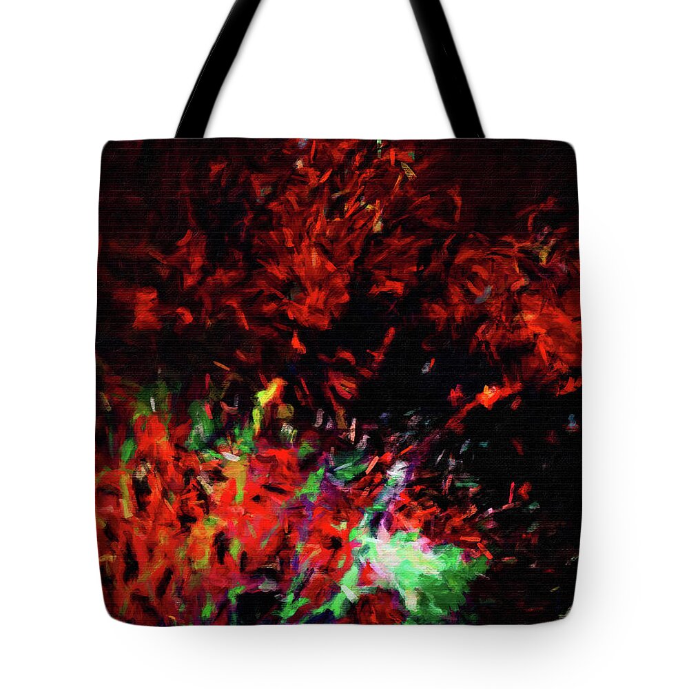Fireworks Tote Bag featuring the painting Fireworks 13 by Joan Reese