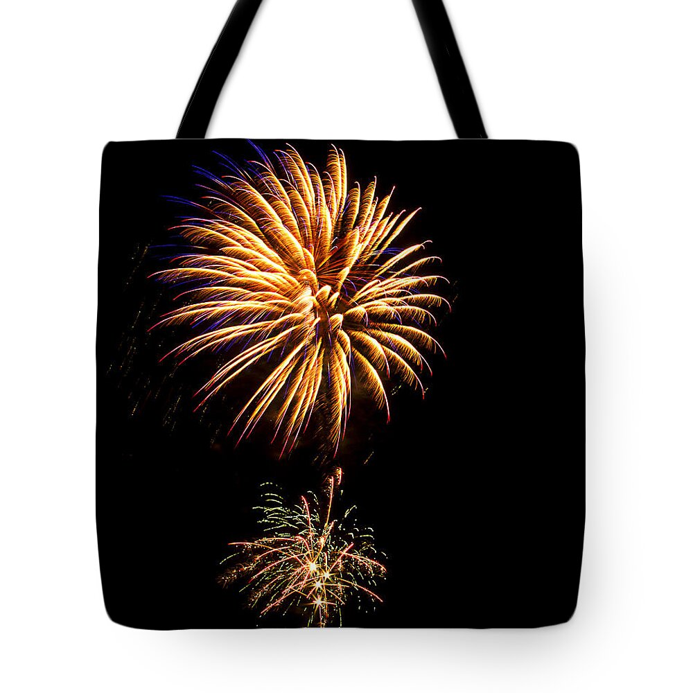Firework Tote Bag featuring the photograph Fireworks 4 by Bill Barber
