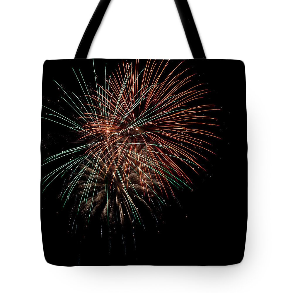 Fireworks Tote Bag featuring the photograph Fireworks by Christopher Holmes