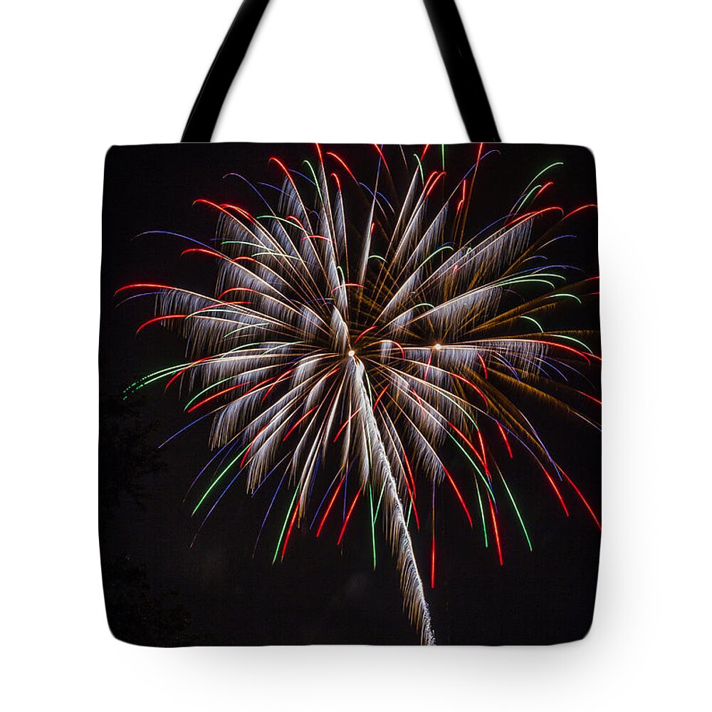 Fireworks Tote Bag featuring the photograph Fireworks Flower by Joann Long