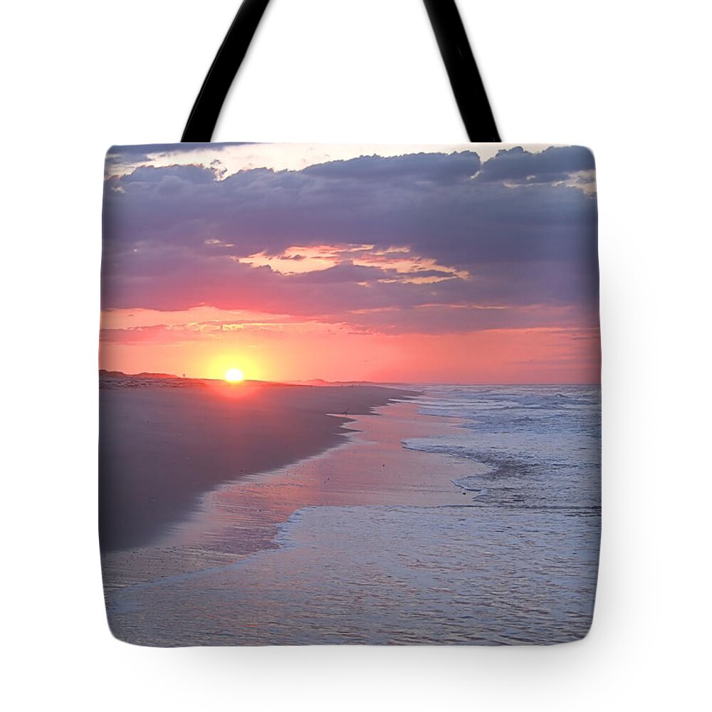 Sunrise Tote Bag featuring the photograph First Daylight by Newwwman