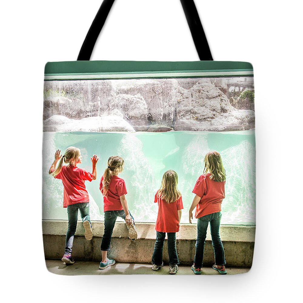 N.c. Zoo Tote Bag featuring the photograph First Grade Zoo Trip by Cynthia Wolfe