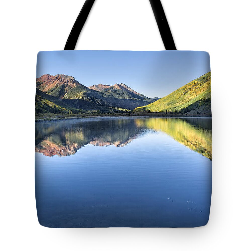 Crystal Lake Tote Bag featuring the photograph First Light at Crystal Lake by Denise Bush