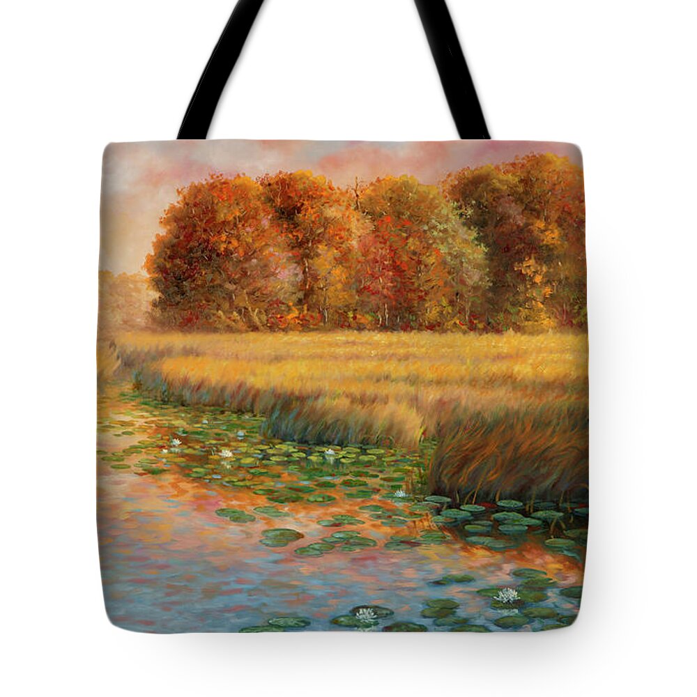 Guy Crittenden Art Tote Bag featuring the painting First Light by Guy Crittenden