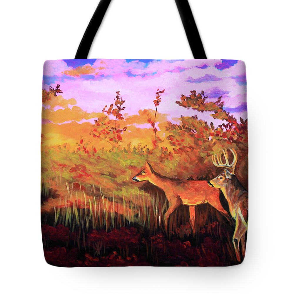 Landscape Tote Bag featuring the painting First Light by Karl Wagner