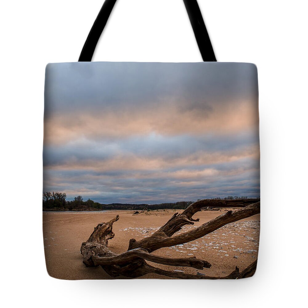 Nature Tote Bag featuring the photograph First Light on the Kaw by Jeff Phillippi