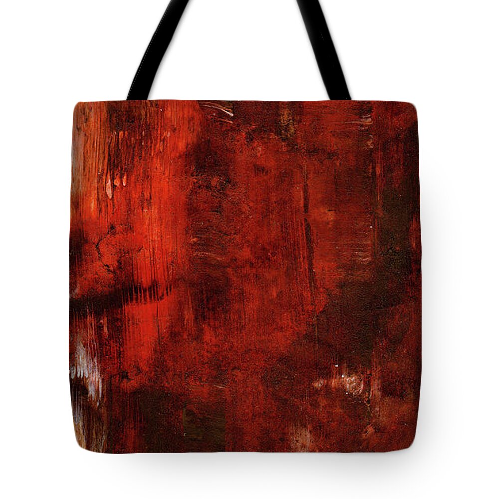 Abstract Tote Bag featuring the painting First Love - Brown Contemporary Abstract Art Painting by Modern Abstract