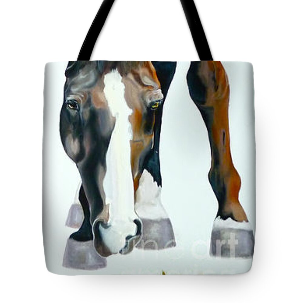 Horse Tote Bag featuring the painting First Spring Grass by Susan A Becker