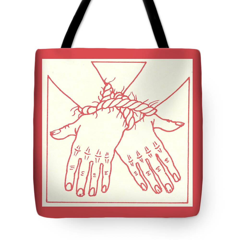 Stations Of The Cross Tote Bag featuring the drawing FIRST STATION- Jesus is condemned to death by William Hart McNichols
