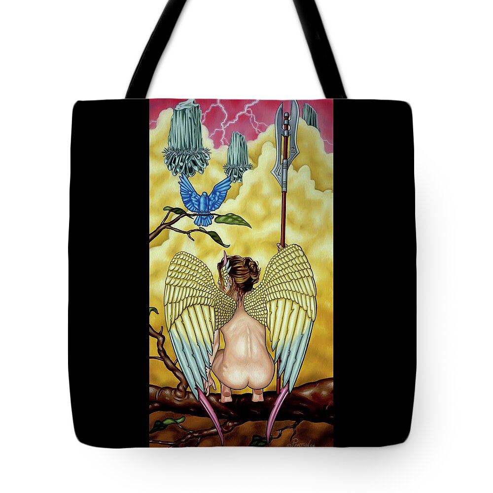 Fantasy Tote Bag featuring the painting First Watch by Paxton Mobley