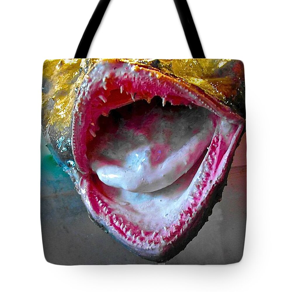 Fish Tote Bag featuring the photograph Fish mouth by Elisabeth Derichs