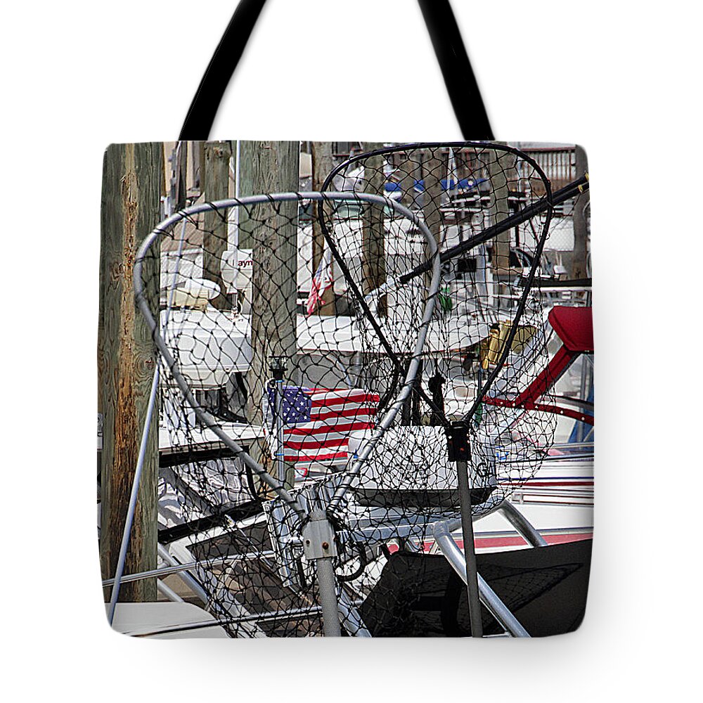 Fishing Tote Bag featuring the photograph Fish Nets by Bob Slitzan