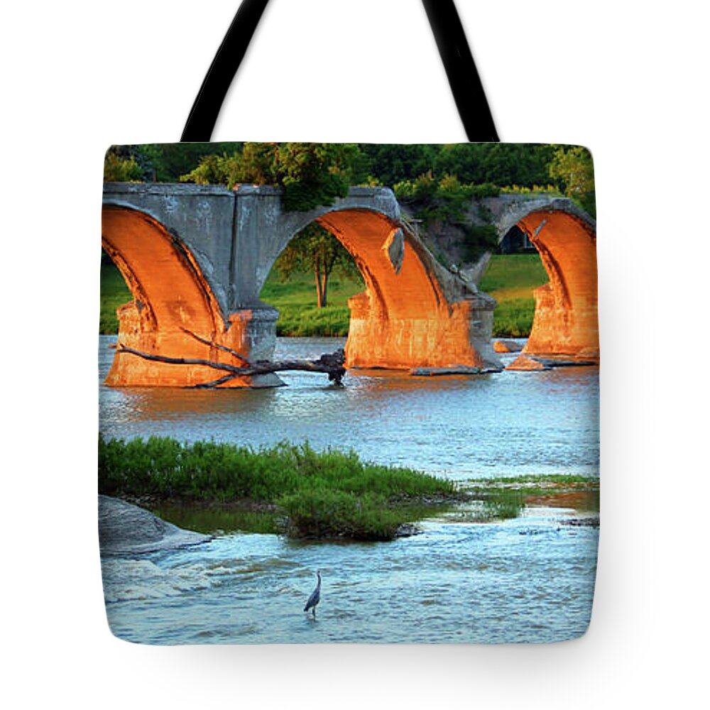 Fishing Tote Bag featuring the photograph Fishing at Sunrise 1856 by Jack Schultz