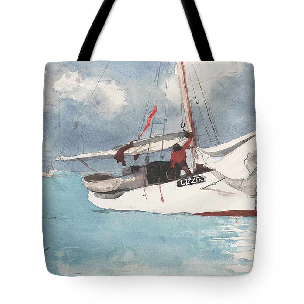 Winslow Homer Tote Bag featuring the painting Fishing Boats, Key West, 1903 by Winslow Homer