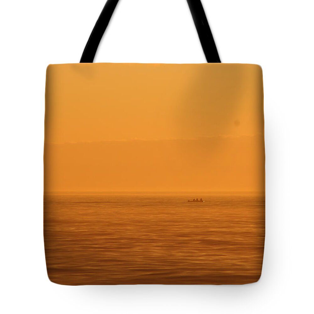 Orange Tote Bag featuring the photograph Fishing In Orange by Robert Banach