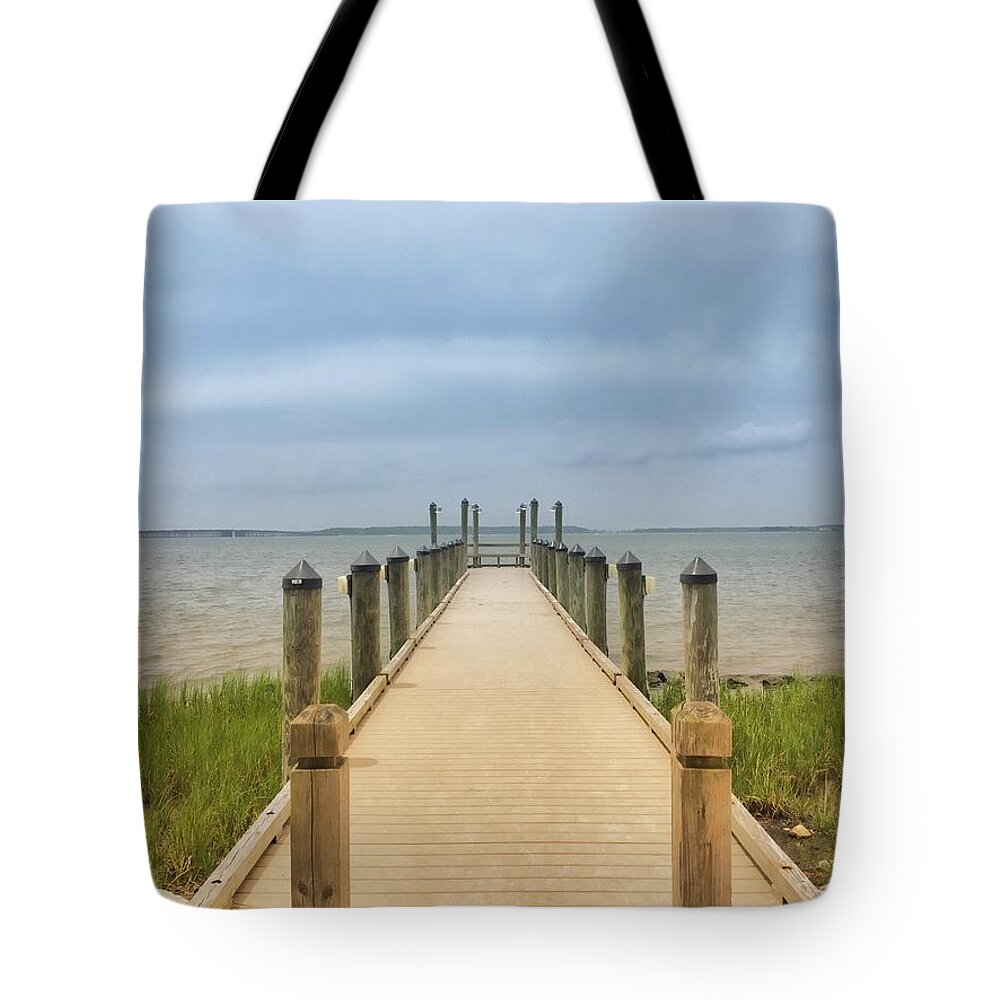 Pier Tote Bag featuring the photograph Fishing Pier by Chris Montcalmo