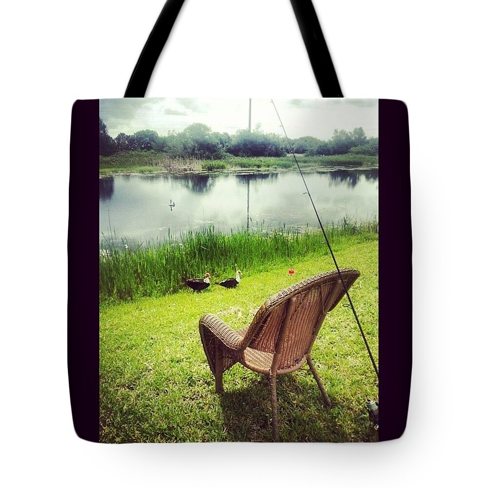 Dad Tote Bag featuring the photograph Fishing Before the Storm by Roberto Munoz