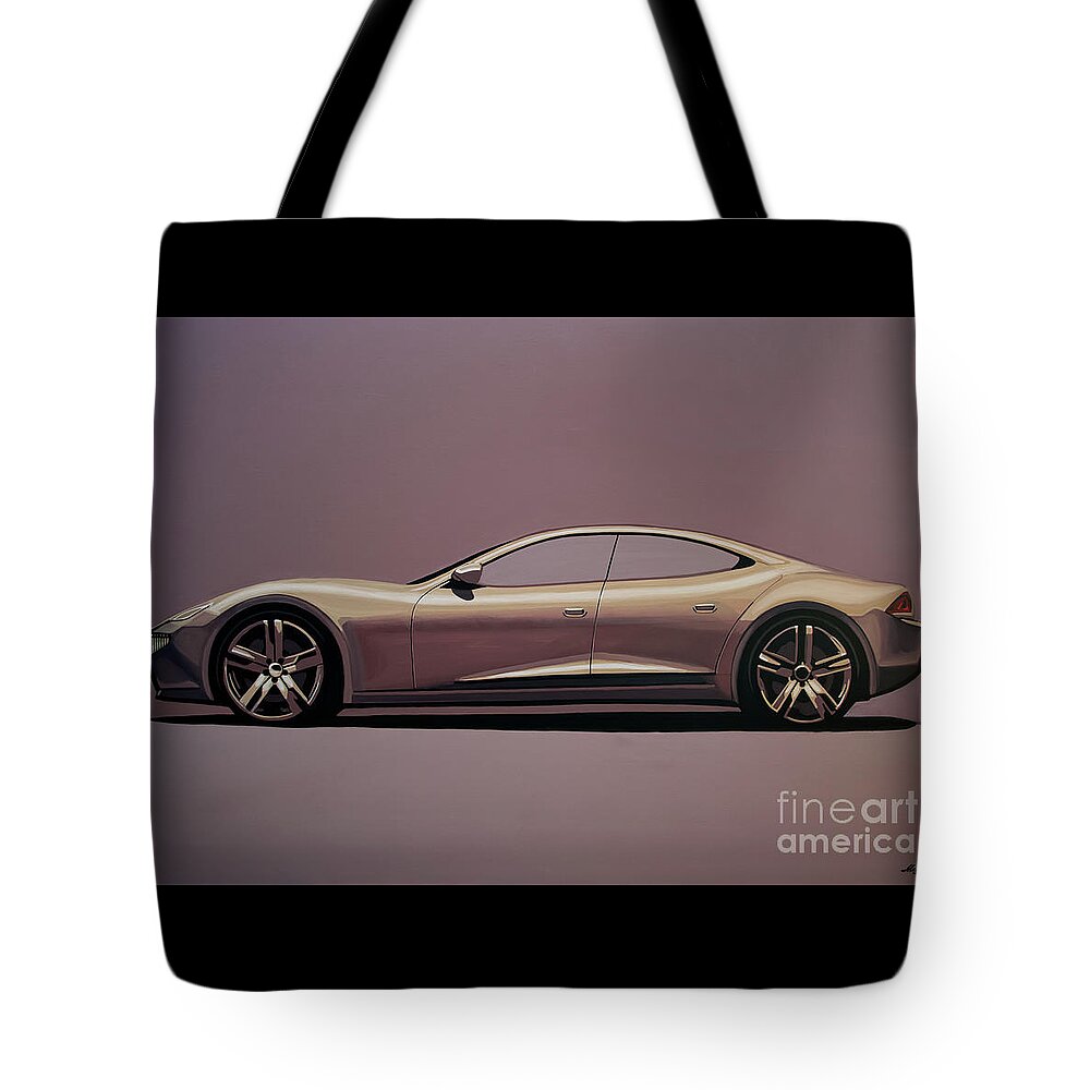 Fisker Karma Tote Bag featuring the painting Fisker Karma 2012 Painting by Paul Meijering