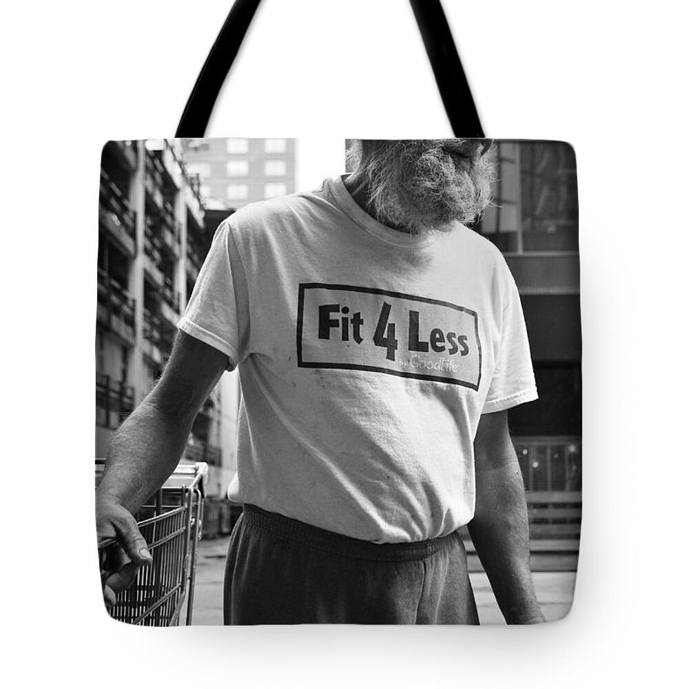 Street Photography Tote Bag featuring the photograph Fit Four Less by J C
