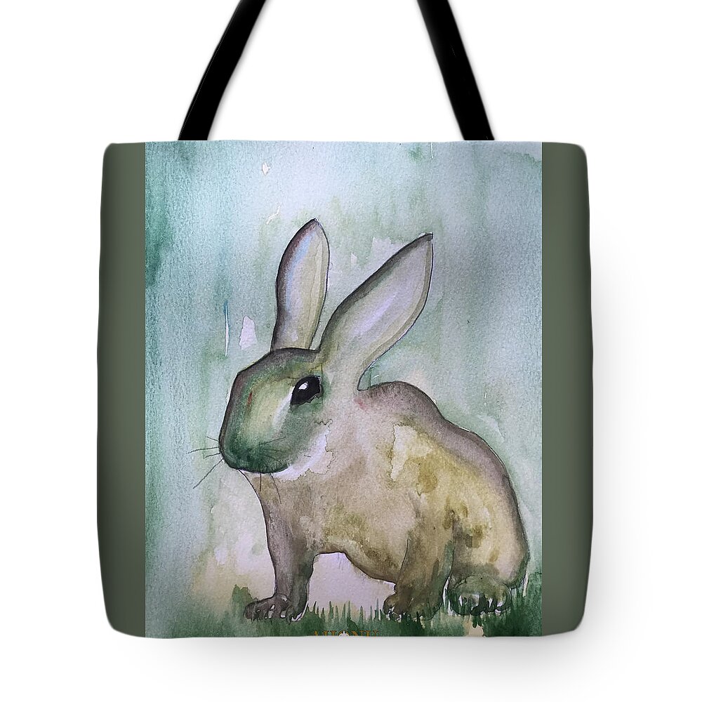 Hazel Tote Bag featuring the painting Fiver-Rah by AHONU Aingeal Rose