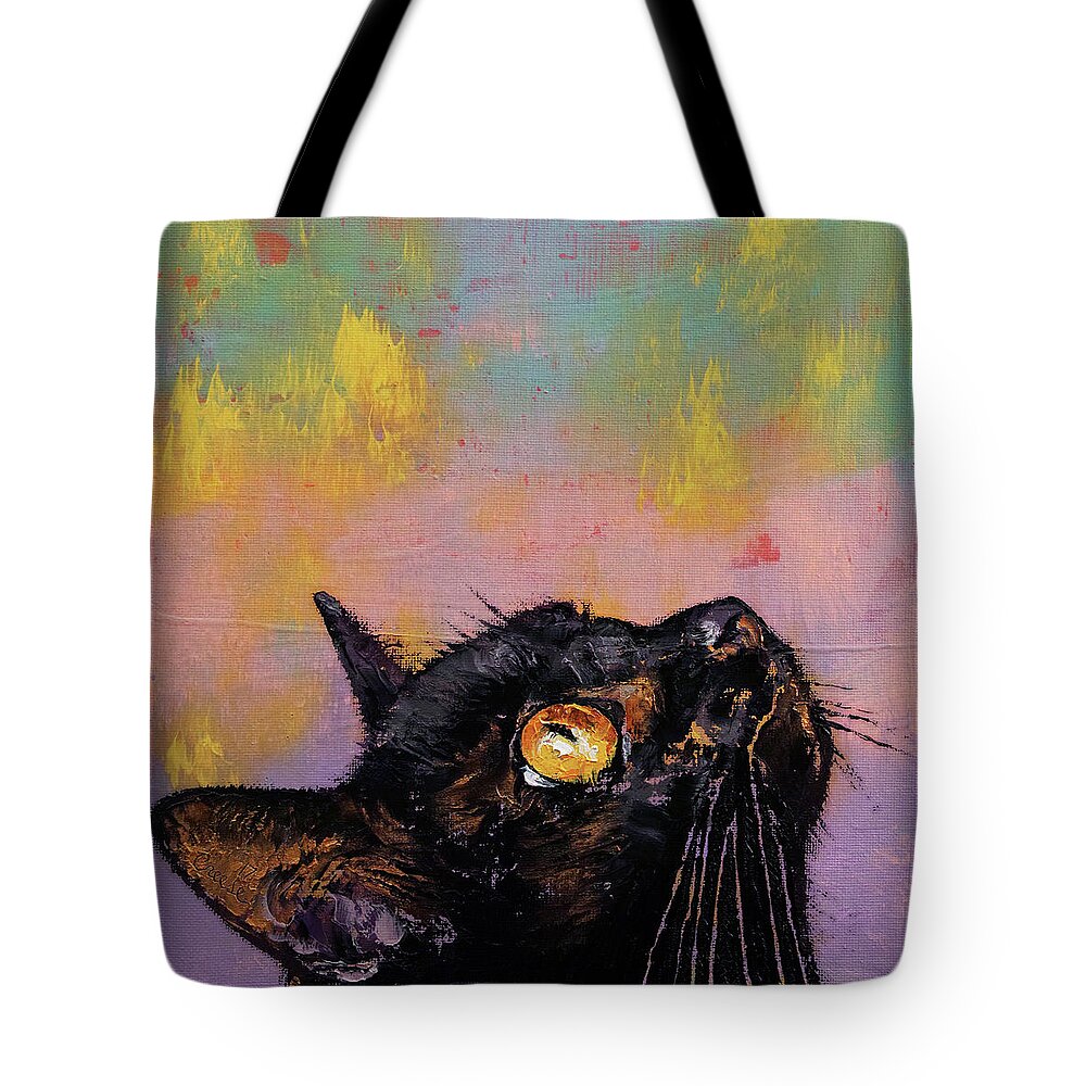 Abstract Tote Bag featuring the painting Fixed Gaze by Michael Creese