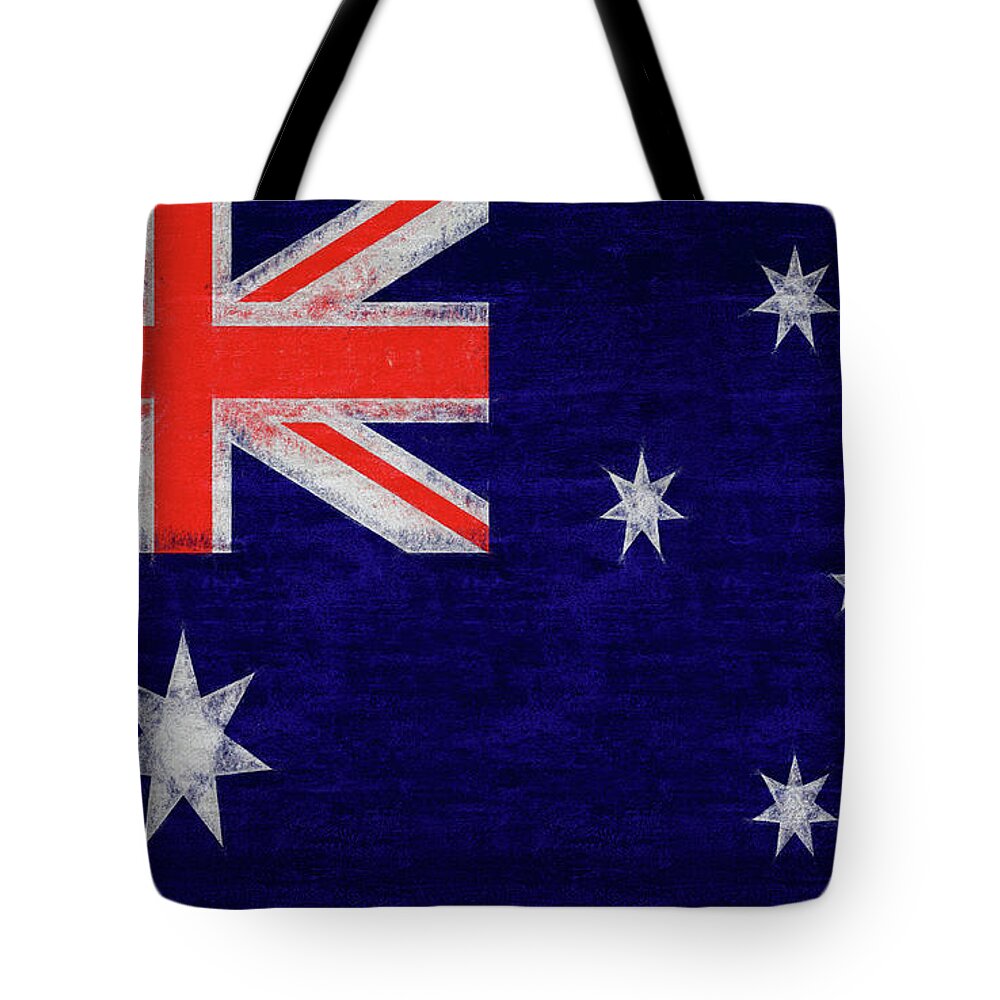 Australia Tote Bag featuring the digital art Flag of Australia Grunge by Roy Pedersen