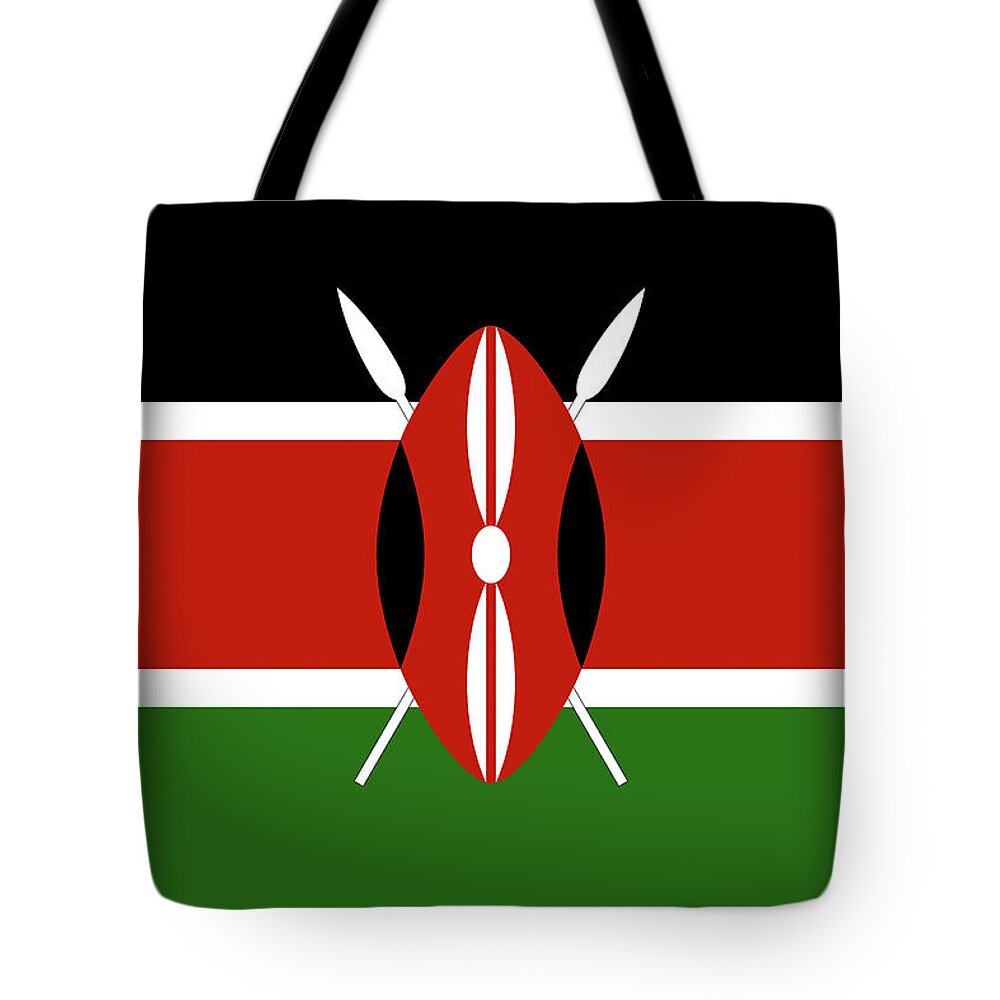 Africa Tote Bag featuring the digital art Flag of Kenya by Roy Pedersen