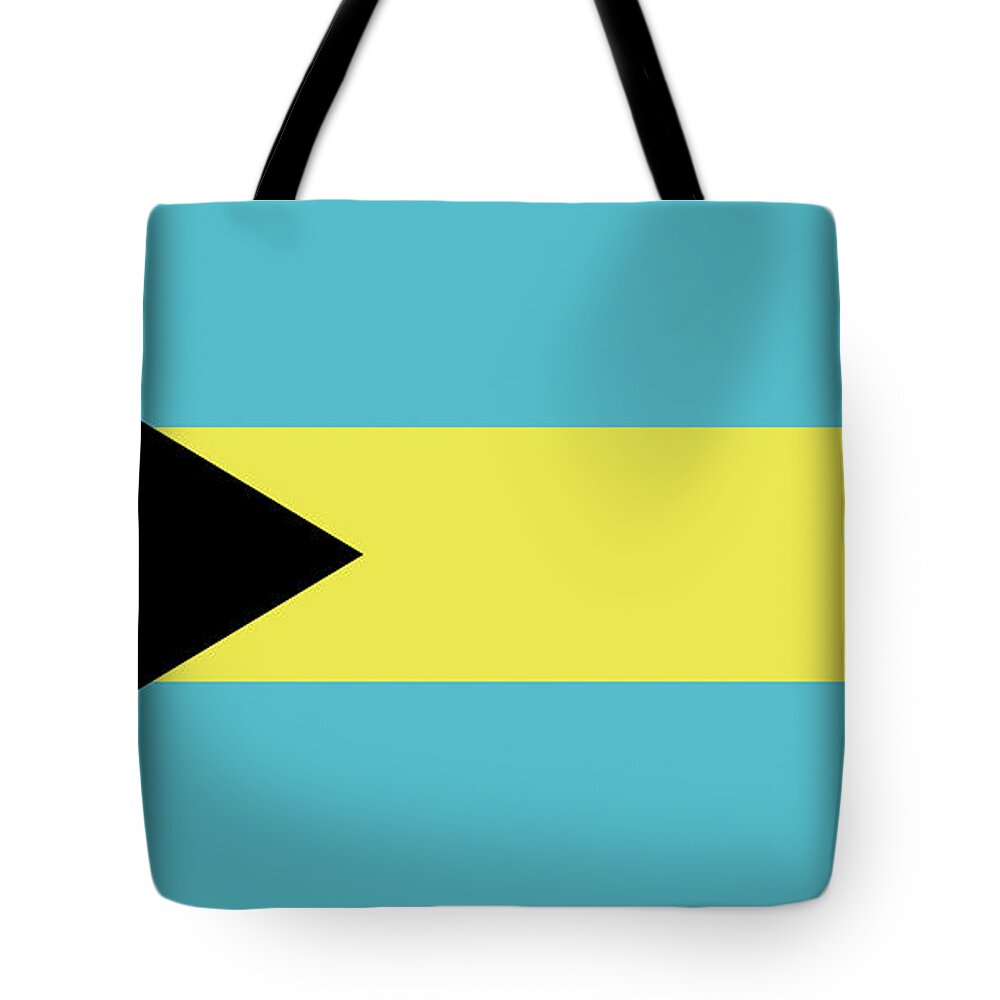 Bahamas Tote Bag featuring the digital art Flag of the Bahamas by Roy Pedersen