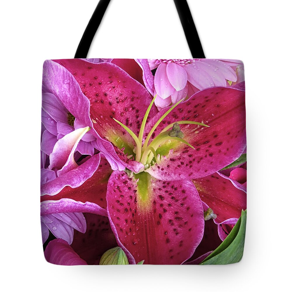 Lily Tote Bag featuring the photograph Flaming Tiger lily by Dave Mills