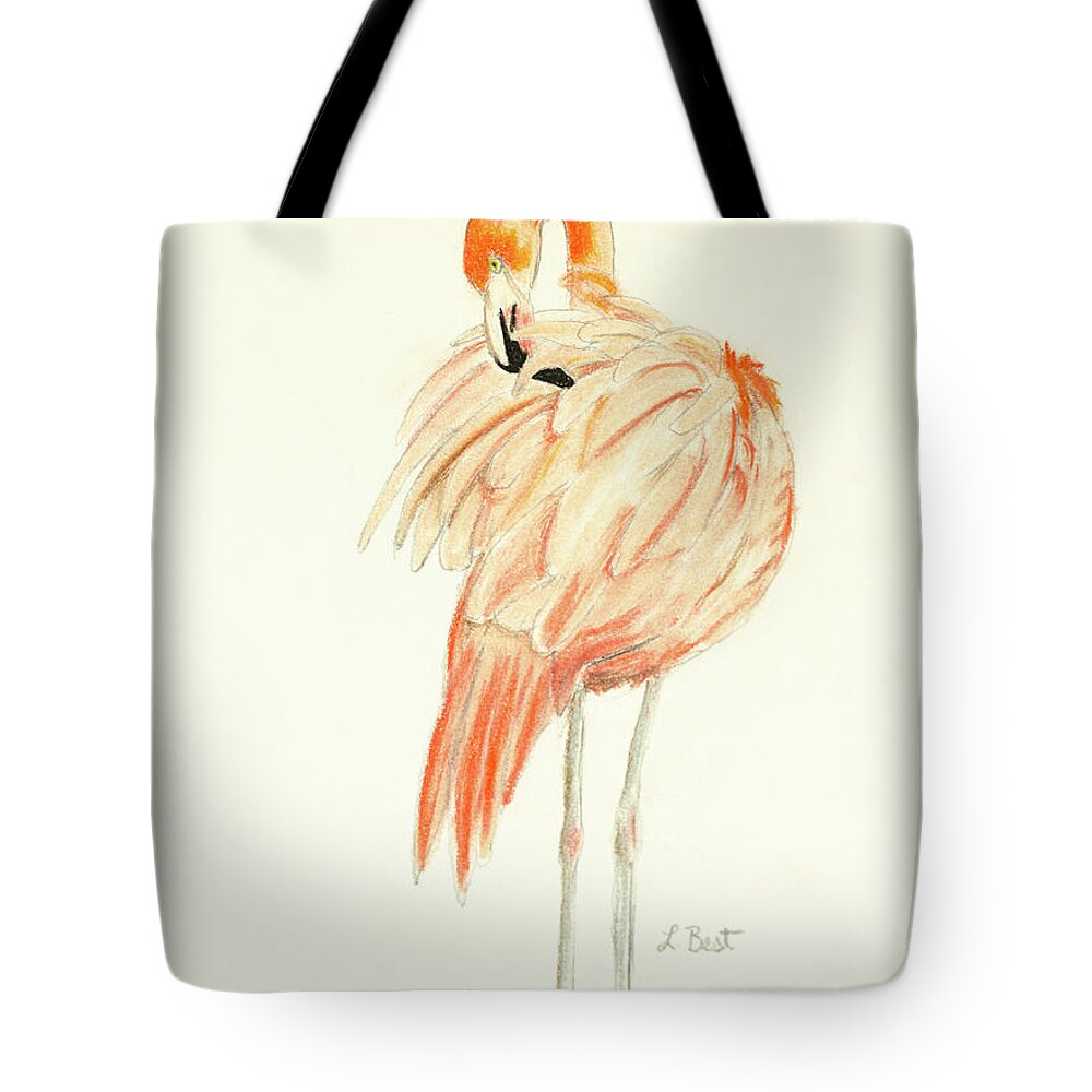Flamingo Tote Bag featuring the painting Flamingo by Laurel Best