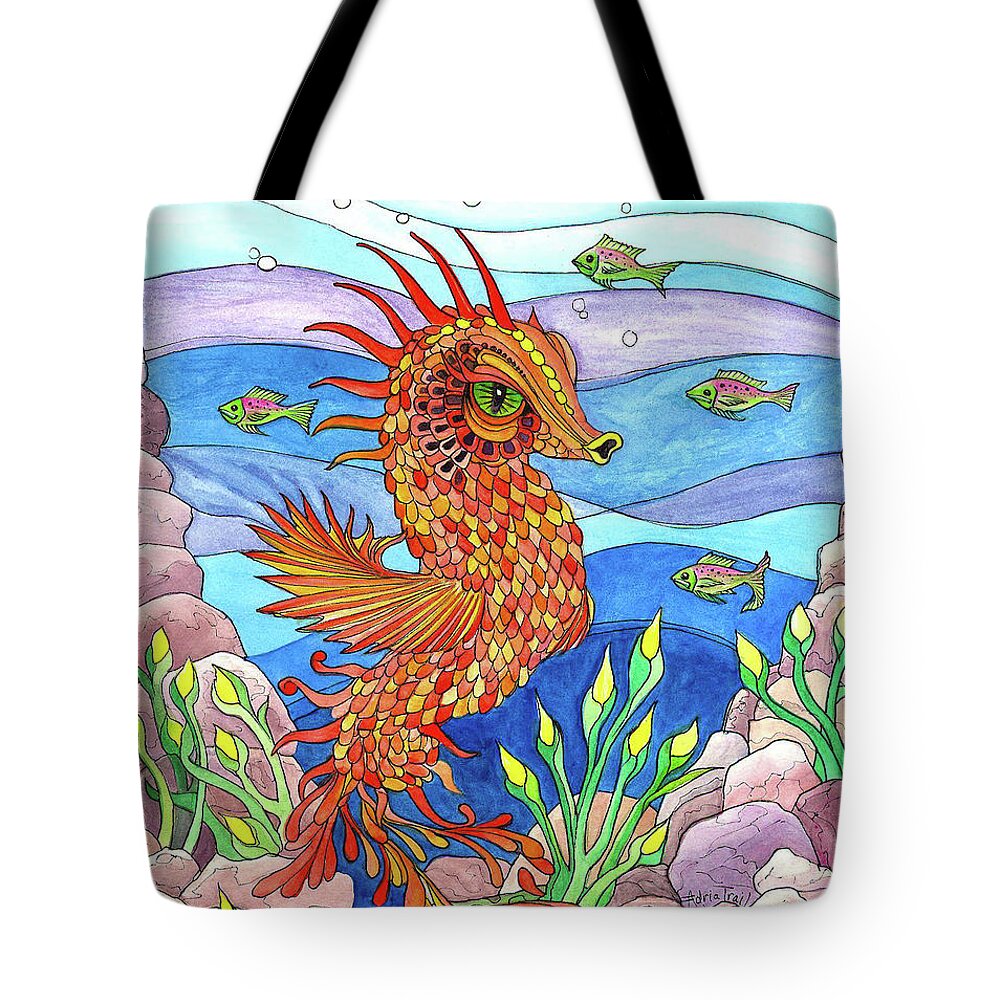Flashy Swimmer and Fishes Tote Bag by Adria Trail - Pixels Merch