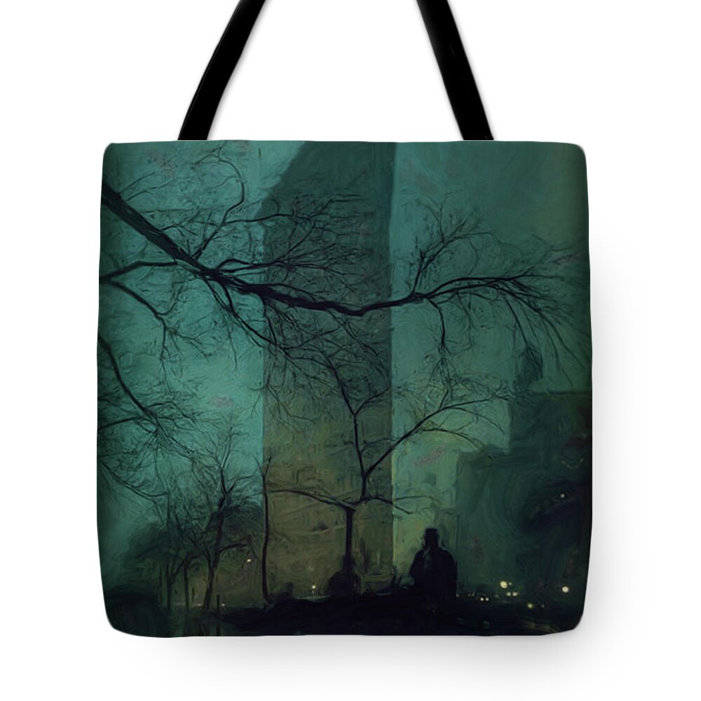 Troy Tote Bag featuring the painting Flatiron Building Painting by Troy Caperton