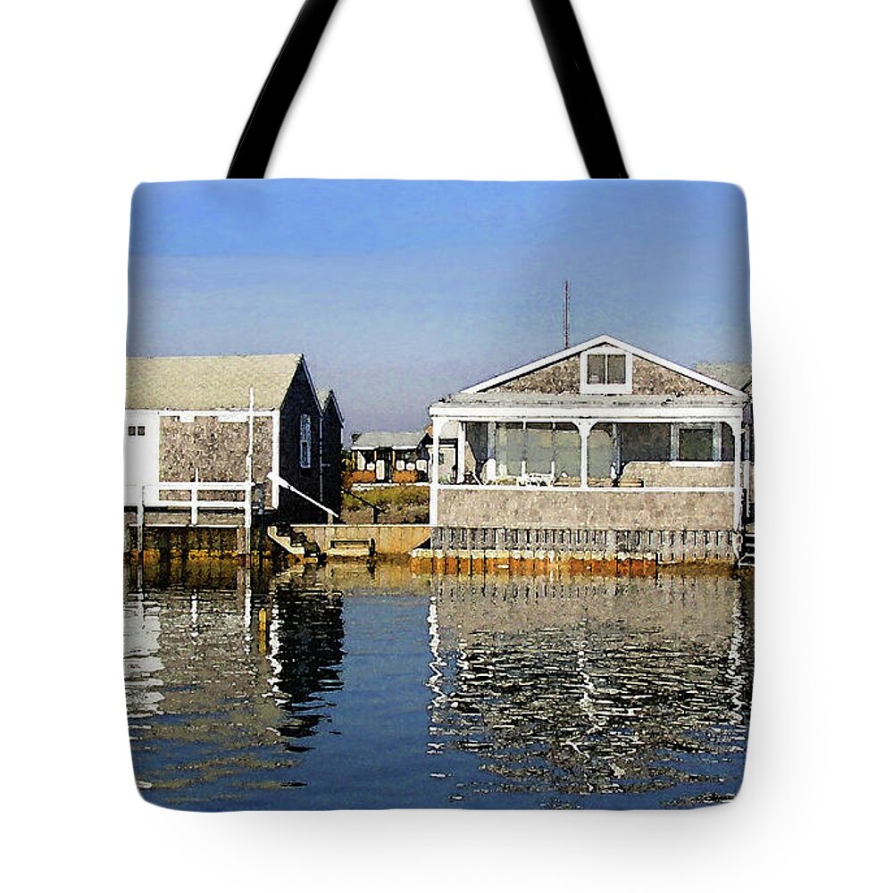 Charles Harden Tote Bag featuring the photograph Fletchers Camp and the Little House Sandy Neck by Charles Harden