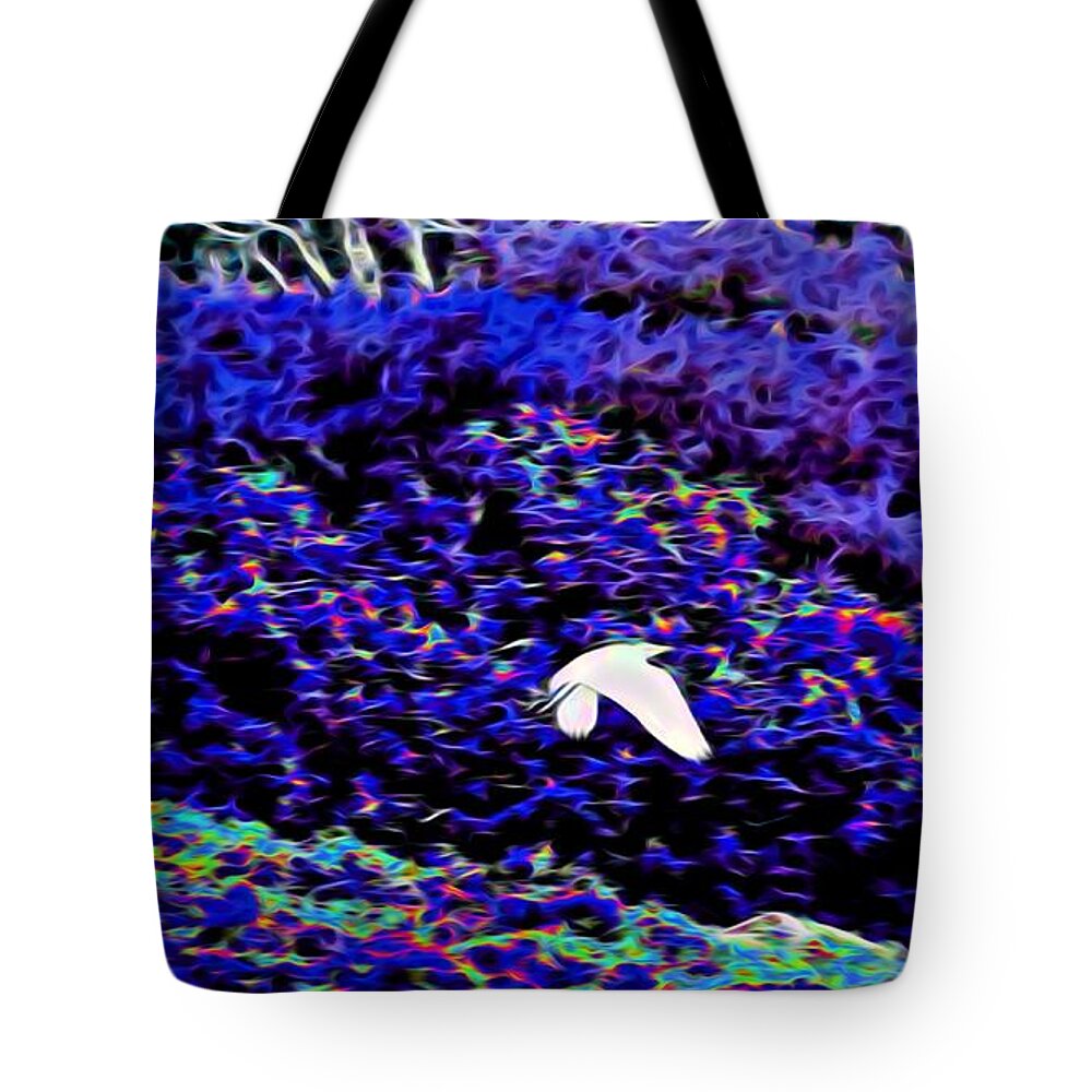 Flight Tote Bag featuring the photograph Flight 1 In Abstract by Kristalin Davis