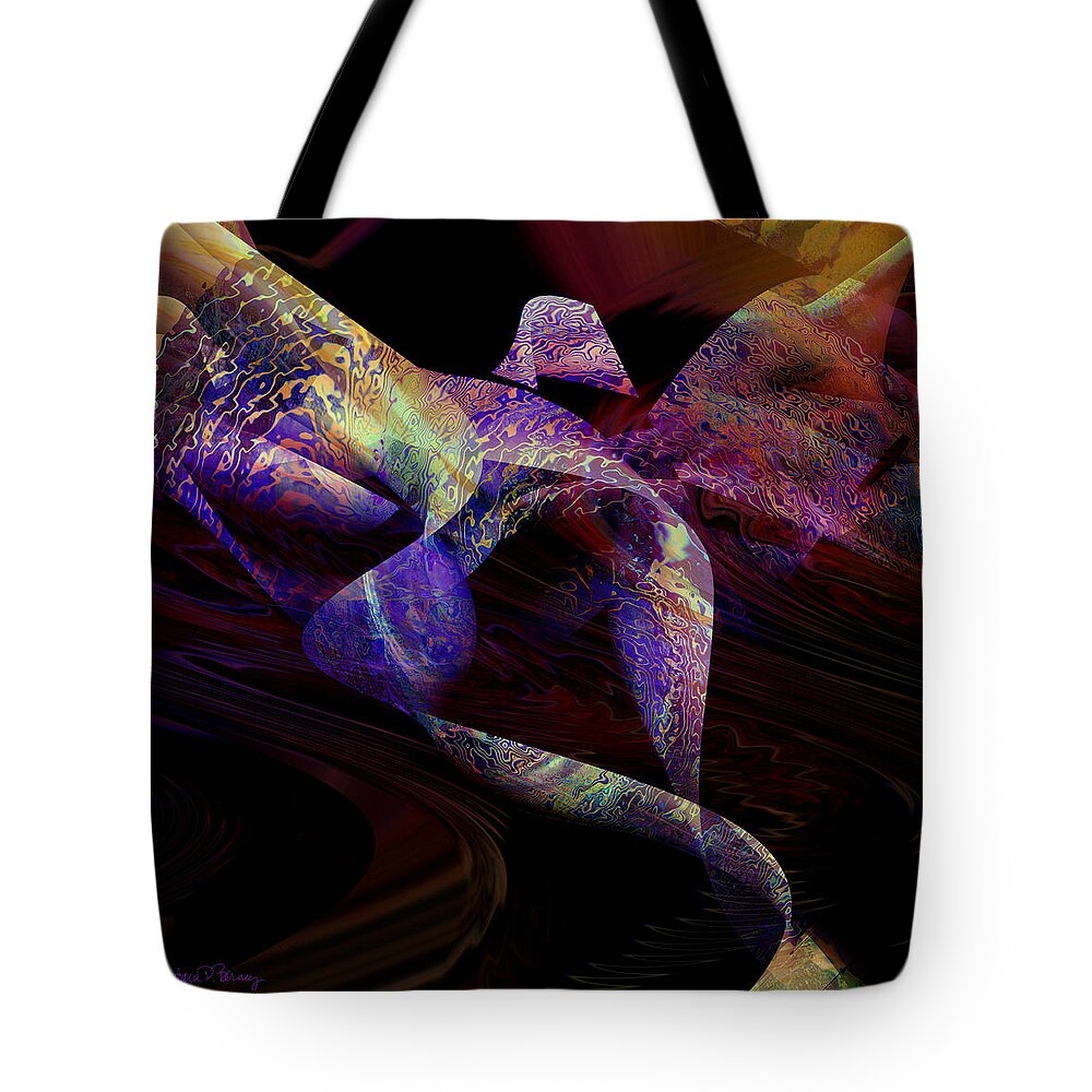 Abstract Tote Bag featuring the digital art Flight by Barbara Berney