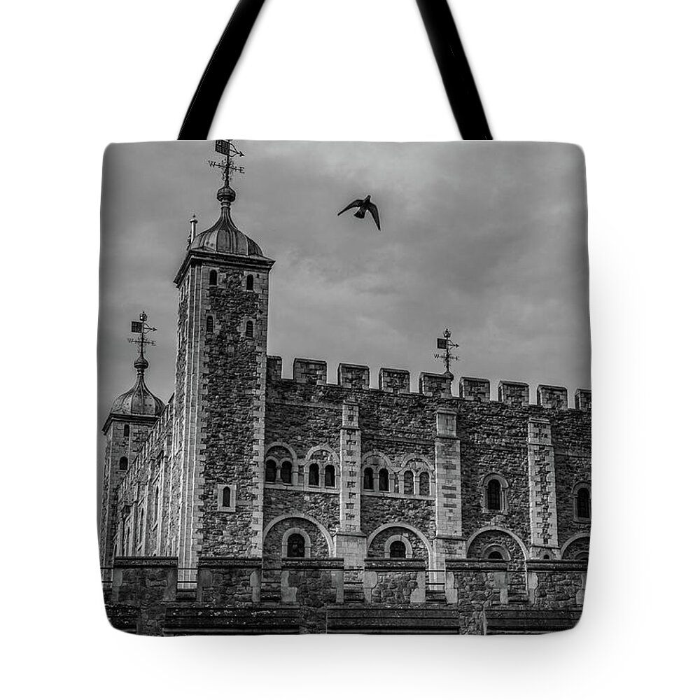 Tower Tote Bag featuring the photograph Flight from the Tower by David Rucker