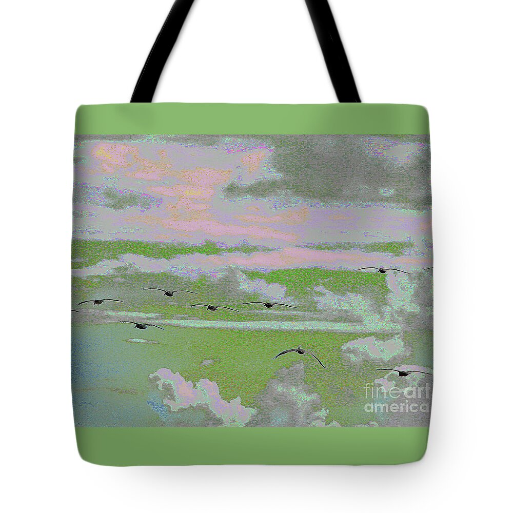 Flight Tote Bag featuring the photograph Flight of Fancy by Corinne Carroll