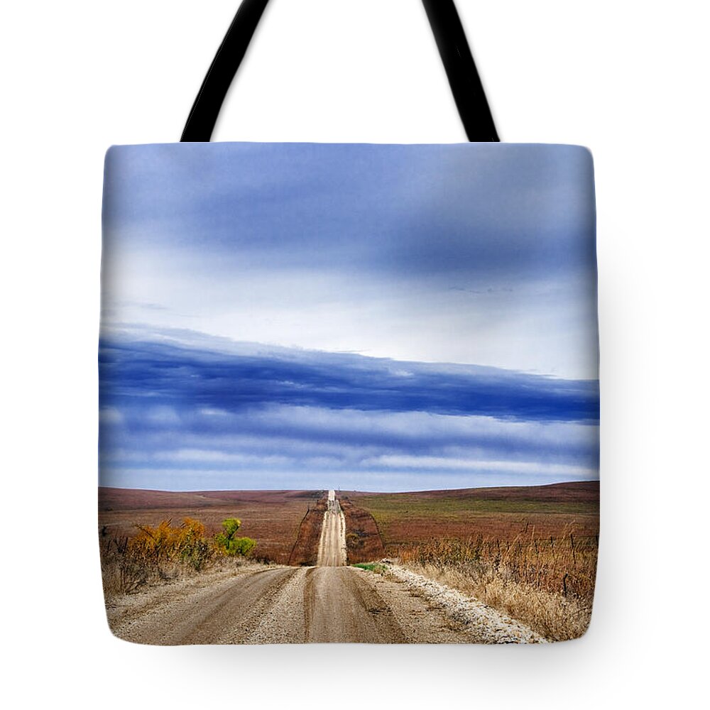 Road Tote Bag featuring the photograph Flint Hills Rollers by Eric Benjamin