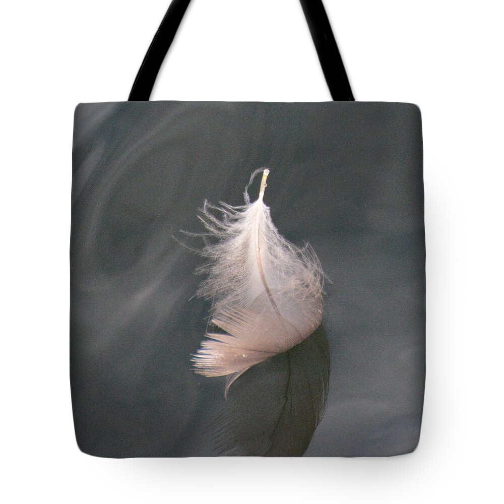Feather Tote Bag featuring the photograph Floating Feather by Dan Williams
