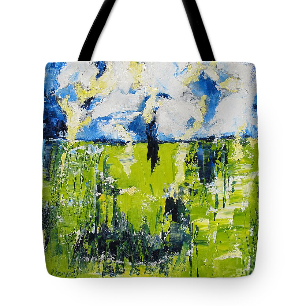 Landscape Tote Bag featuring the painting Flocks of Angels by Lisa Boyd