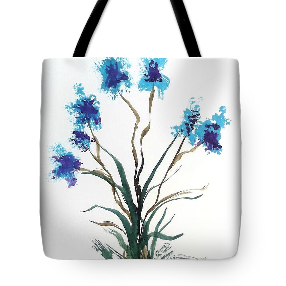 Flowers Tote Bag featuring the mixed media Floral 3 by David Neace CPX