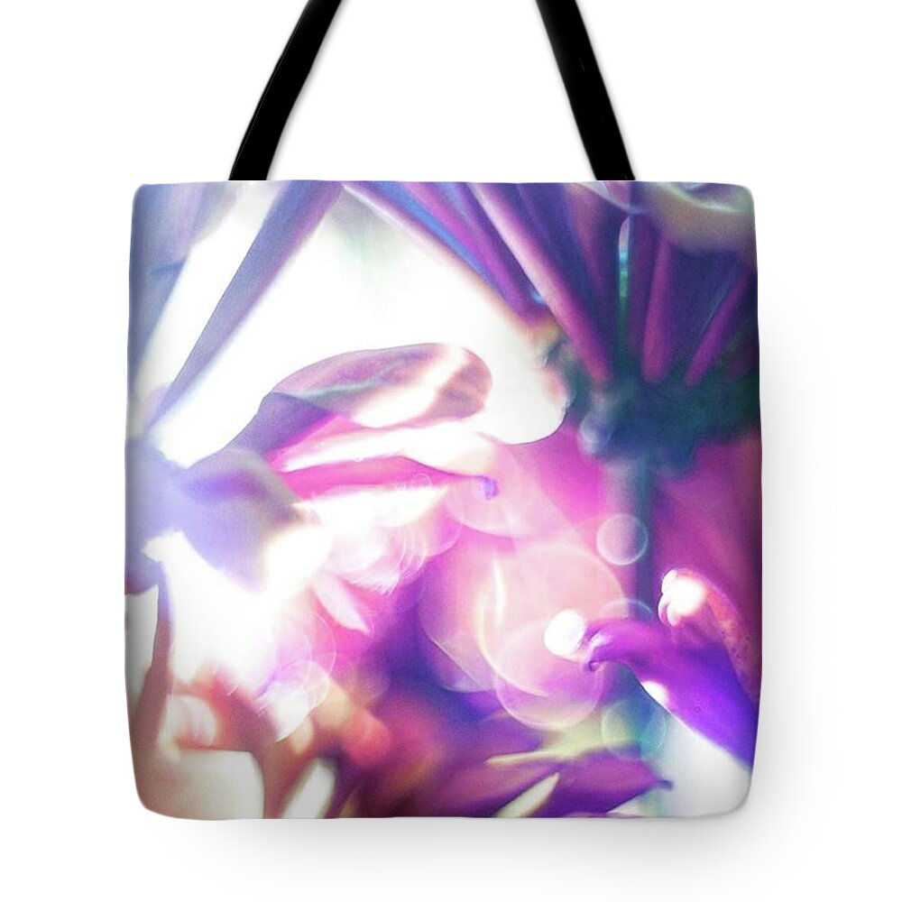 Pink Tote Bag featuring the photograph Floral Abstract by Aleck Cartwright