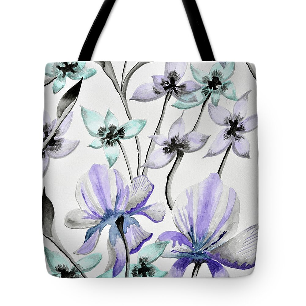 Linda Brody Tote Bag featuring the painting Floral Abstract by Linda Brody