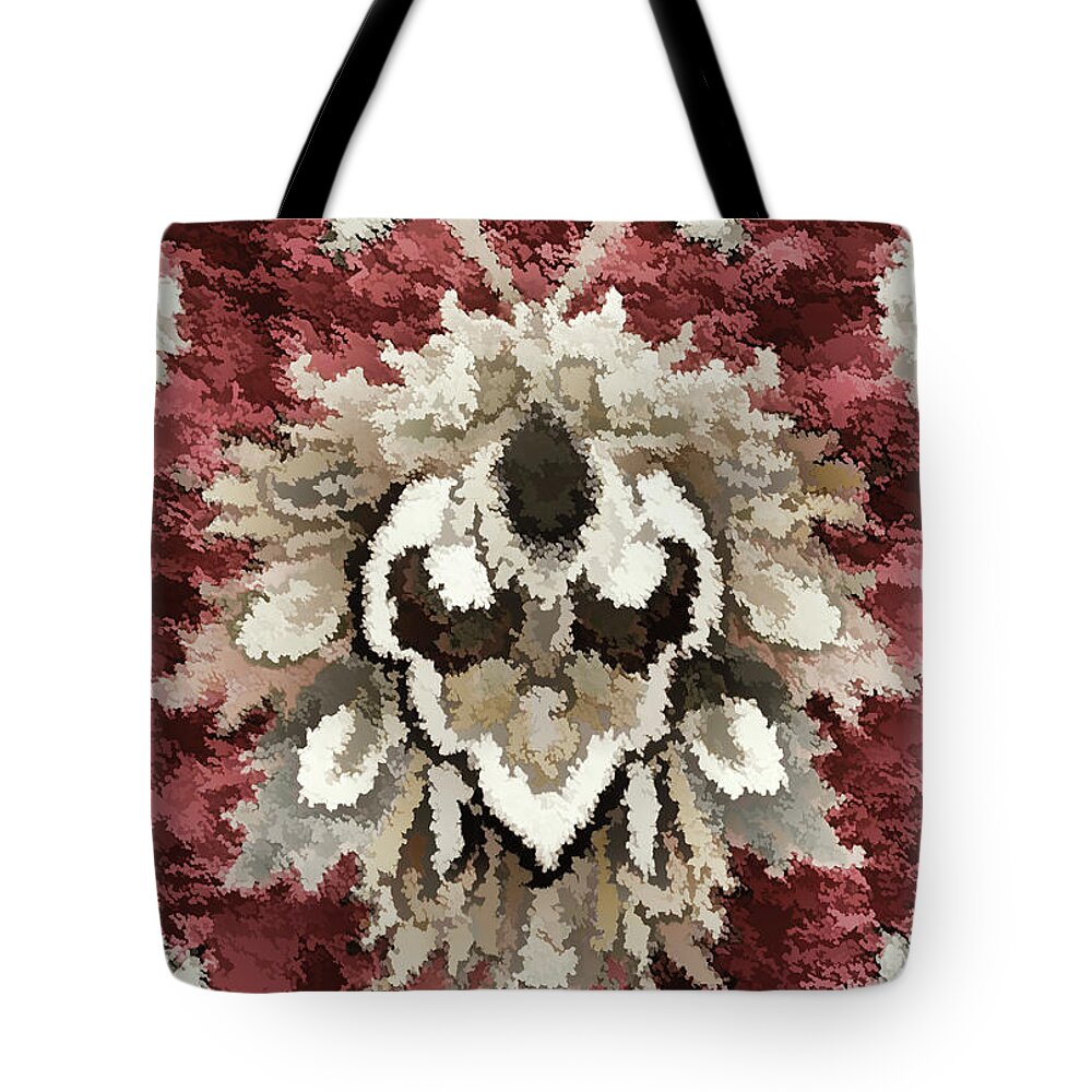 Floral Abstract Reds Brown Tones Tote Bag featuring the photograph Floral Abstract Reds Brown Tones by Sandi OReilly