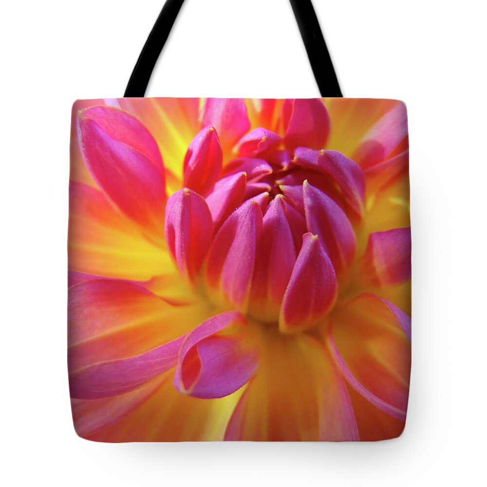 Dahlia Tote Bag featuring the photograph FLORAL ART Prints DAHLIA Flower Giclee Artwork Baslee Troutman by Patti Baslee