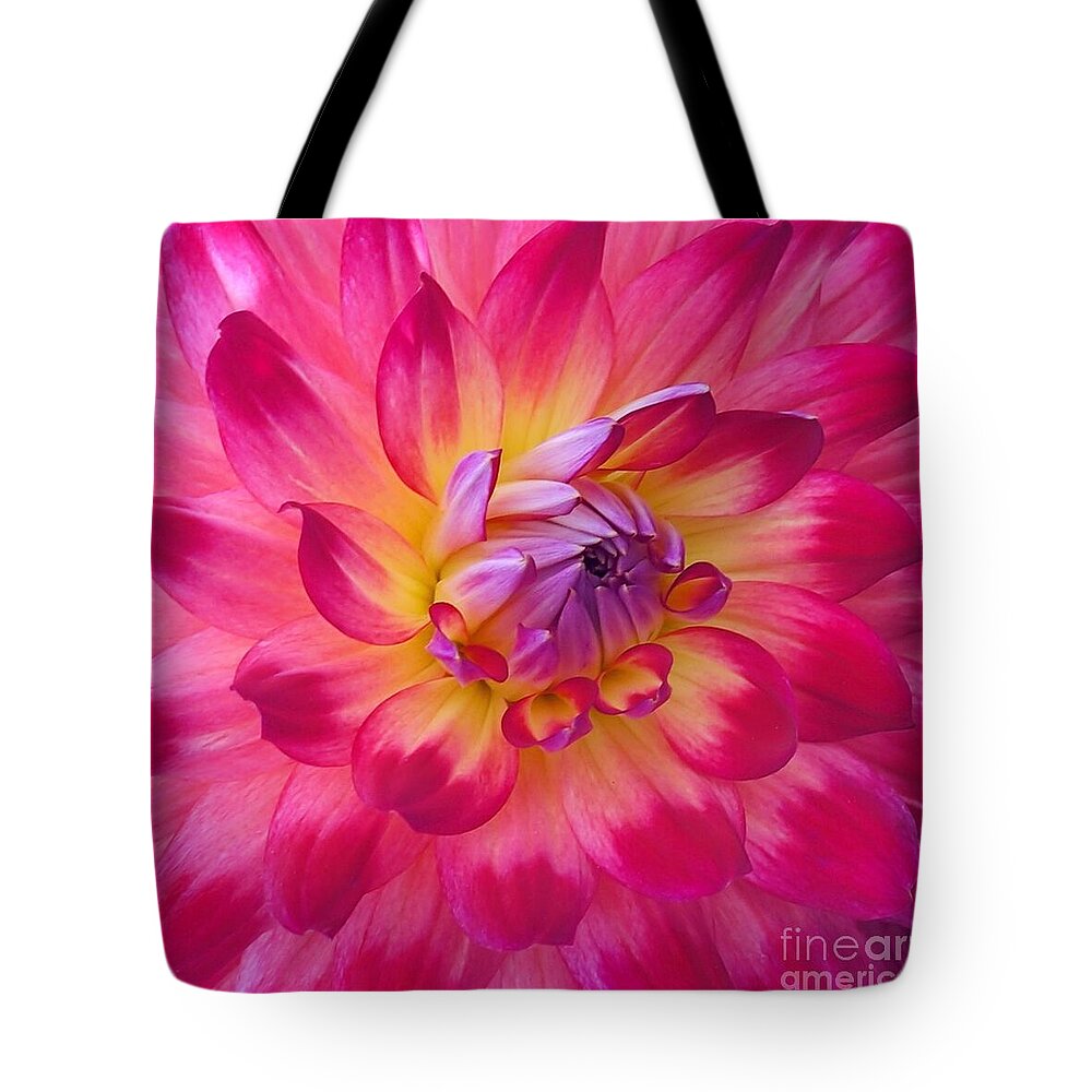 Dahlia Tote Bag featuring the photograph Floral Fantasia by Patricia Strand